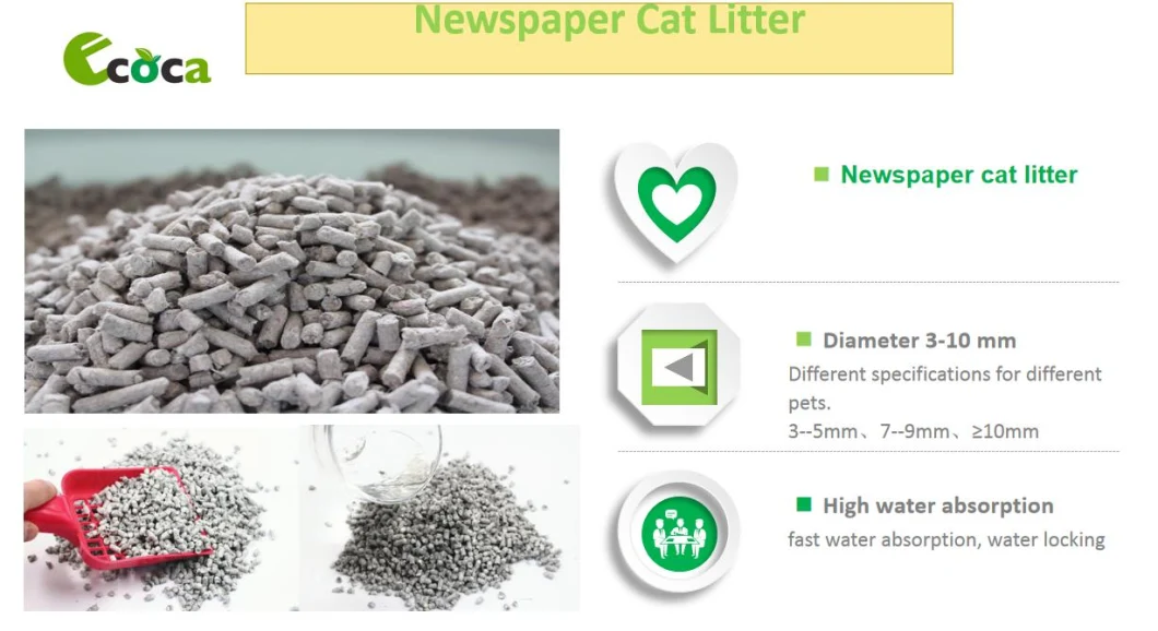 China Quality Factory Wholesale Eco-Friendly Recycled Paper Cat Litter New Cat Litter Cleaning Supplies